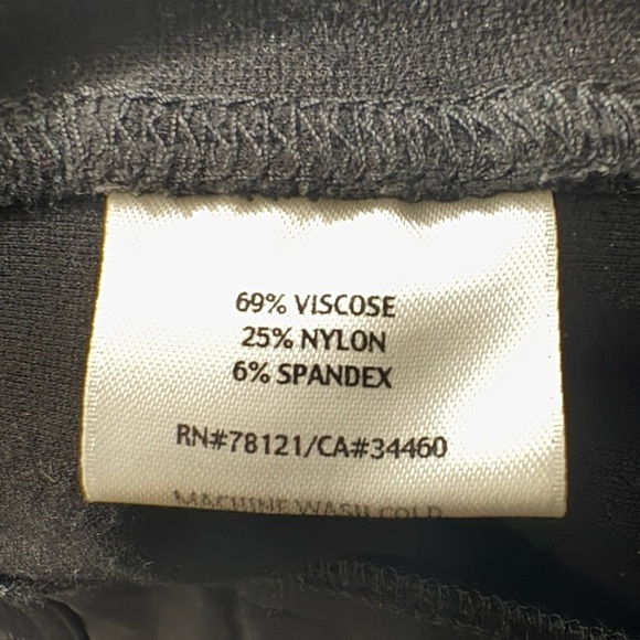 Eileen Fisher Soft Viscose Classic Black Straight Leg Pants. 2 Button Closure. - Picture 11 of 12